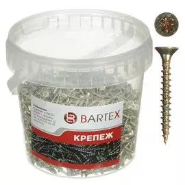 Саморез универсальный, диаметр 3х30 мм, 1000 шт, оцинкованный, банка, Bartex