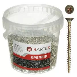 Саморез универсальный, диаметр 4х50 мм, 250 шт, оцинкованный, банка, Bartex