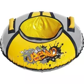 Санки-ватрушка Nika, Граффити, 70 см, 70 кг, с буксировочным тросом, с ручками, желтый, серебро, ТБ1КР-70/ГФ2