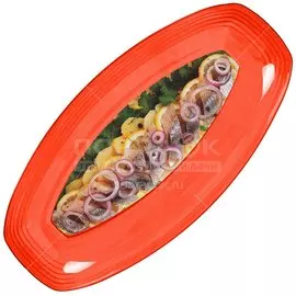 Селедочница пластик, овальная, 12.7х24.6х2.5х24.6 см, апельсин, Berossi, Fresh, ИК13950