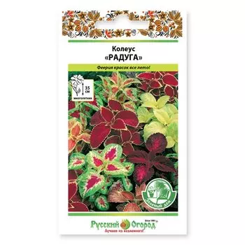 Семена Цветы, Колеус, Радуга, 0.05 г, Зеленый дом, смесь, цветная упаковка, Русский огород