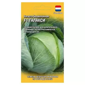 Семена Капуста белокочанная, Галакси F1, 10 шт, цветная упаковка, Гавриш