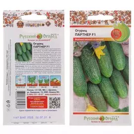 Семена Огурец, Партнер F1, 10 шт, цветная упаковка, Русский огород