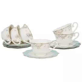 Набор чайный фарфор, 12 предметов, на 6 персон, 200 мл, Lefard, 115-297