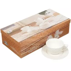 Набор чайный фарфор, 12 предметов, на 6 персон, 230 мл, Lefard, Диаманд, 359-327, подарочная упаковка