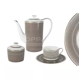 Сервиз чайный из керамики, 14 предметов, Мокко NG-I150905A-14-AL