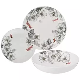 Сервиз столовый фарфор, 12 предметов, на 4 персоны, Райский яблочки, 275-1144