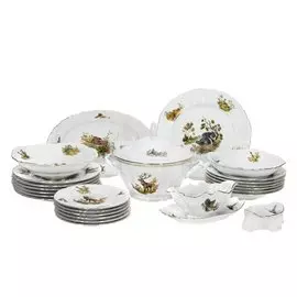 Сервиз столовый из фарфора, 25 предметов, Bernadotte Охотничьи сюжеты P1752330SQ1U001011 Bohemia