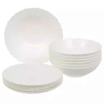 Сервиз столовый стеклокерамика, 13 предметов, на 6 персон, Olaff, Утренний барокко, 131-21016