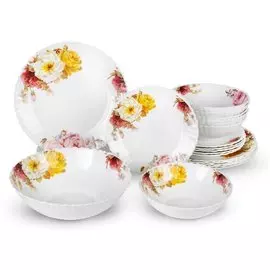 Сервиз столовый стеклокерамика, 19 предметов, на 6 персон, Тереза, мультиколор