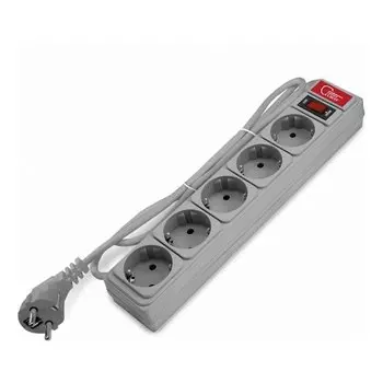 Сетевой фильтр 5 гнезд, 1.5 м, ПВС, 3x0.75 мм, с заземлением, выключатель с индикацией, Союз, 1328