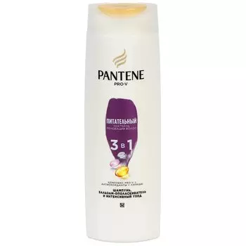 Шампунь Pantene Pro-V, 3в1 Интенсивный уход, для сухих и поврежденных волос, 360 мл, бальзам-ополаскиватель