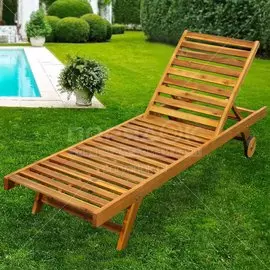 Шезлонг пляжный дерево, 195х60х30 см, Green Days