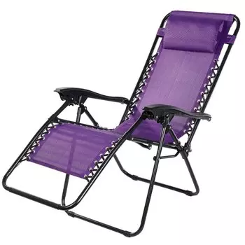 Шезлонг пляжный складной, металл, 165х65х110 см, 100 кг, 2 положения спинки, баклажан, Green Days, YTLC013B-19-3640