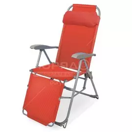 Шезлонг пляжный складной, металл, 82х59х116 см, 100 кг, 8 положений спинки, оранжевый, Nika, КЗ/ГН