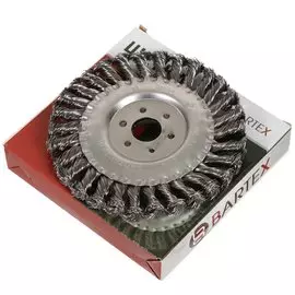 Щетка для УШМ Bartex, 150 мм, плоская, крученая проволока 0.5 мм, посадочный диаметр 22.2 мм