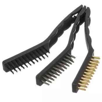 Щетка по металлу 3 шт, металл, рукоятка пластик, набор, Bartex