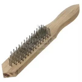 Щетка по металлу 6-рядная, рукоятка дерево, Bartex, 0414004