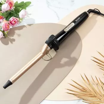 Щипцы-плойка Rion, TB-2012-19, 60 Вт, керамическое покрытие, защита от перегрева, 150-230 , черный с пудровым