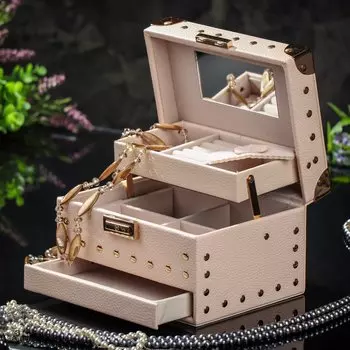 Шкатулка 18х14х11.5 см, бежевая, Y4-6763