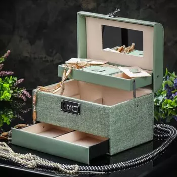 Шкатулка 26х18х17 см, зеленая, Y4-6766