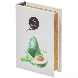Шкатулка-фолиант искусственная кожа, 17х12.5х4 см, белая, Авокадо, Y4-5150