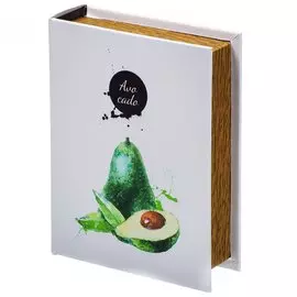 Шкатулка-фолиант искусственная кожа, 22х17х5.5 см, белая, Авокадо, Y4-5149