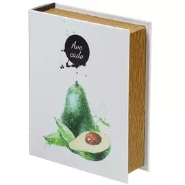 Шкатулка-фолиант искусственная кожа, 25х22х7 см, белая, Авокадо, Y4-5148