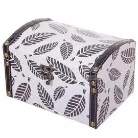 Шкатулка-сундук для украшений, искусственная кожа, 19х13х11.5 см, Листья, Y3-1779