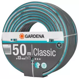 Шланг поливочный, 1/2 '', диаметр 13 мм, 22 атм, армированный, 50 м, Gardena, Classic, ПВХ, 18010-20.000.00