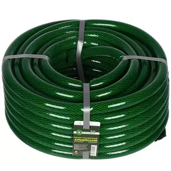 Шланг поливочный, 3/4 '', 20 мм, 15 атм, армированный, 25 м, 3 слоя, Клевер, Армейский, ПВХ, зеленый