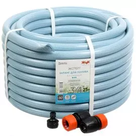 Шланг поливочный, 3/4 '', 25 м, 3 слоя, Жук, Эксперт, с фитингом, 7107-00