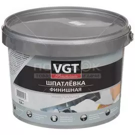 Шпатлевка VGT, Premium, акриловая, финишная, 3.6 кг