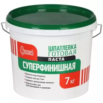 Шпатлевка Старатели, Суперфинишная, готовая, для внутренних работ, 7 кг