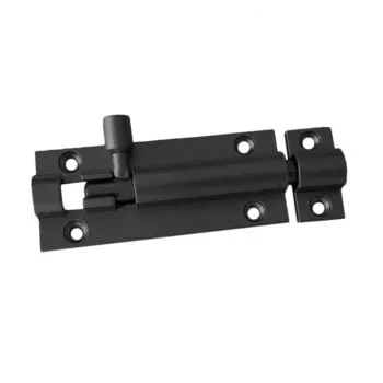 Шпингалет накладной, прямоугольный, ригель круглый, Trodos, 90 мм, ZY-711В, 205080, черный матовый