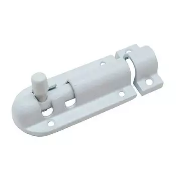 Шпингалет прямоугольный, 70L, ригель круглый, Trodos, 70 мм, ZY-710С, 205062, белая матовая