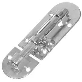 Шпингалет овальный, ригель круглый, Trodos, 90 мм, 01.03.02 L, 205055, хром