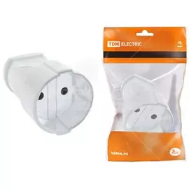 Кабельная розетка 2 полюса, без заземления, 10 А, 250 В, белая, TDM Electric, SQ1806-0129