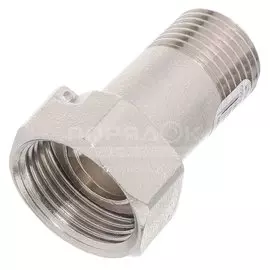 Штуцер для счетчика, 1/2''х3/4'', ш-г, никель, с ушком, РосТурПласт
