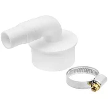 Штуцер для сливных шлангов, 19/22х50 мм, угловой, с хомутом, индивидуальная упаковка, MasterProf