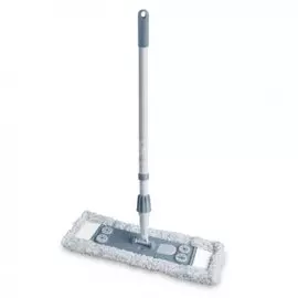 Швабра МОП плоская, микрофибра, 145х8.5x41 см, серая, телескопическая ручка, York, Magnetic, 081690