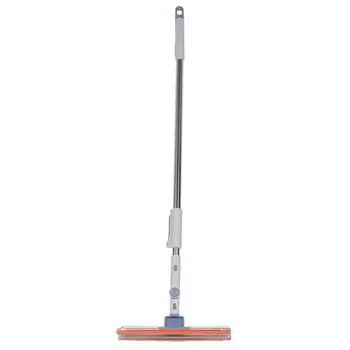 Швабра плоская, микрофибра, резина, 148х30 см, серая, телескопическая ручка, серая, для окон, Марья Искусница, Y6-10767