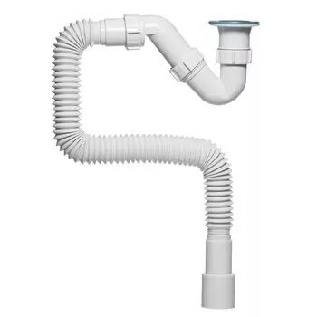 Сифон для душевого поддона, 1450 мм, 1 1/2-40, S-образный, c гофрированной трубой 40/40х50, ИНКОПЛАСТ, BT80145