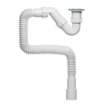 Сифон для душевого поддона, 800 мм, 1 1/2-40, S-образный, c гофрированной трубой 40/40х50, ИНКОПЛАСТ, BT8080