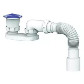 Сифон для душевого поддона, 40х40/50, полипропилен, с выпуском, Unicorn, G22