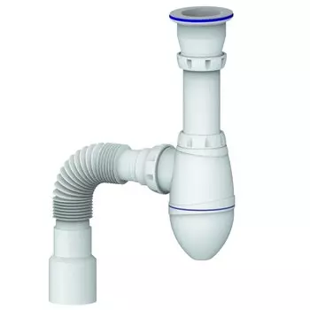 Сифон для мойки, 1" 1/2, 40х40/50, полипропилен, Unicorn, А220Р