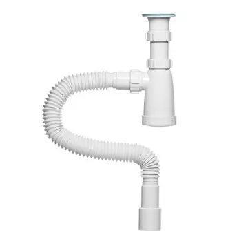 Сифон для мойки, 800 мм, 1 1/2", полипропилен, с выпуском, с гофр. трубой, 40*40х50, ИНКОПЛАСТ, BG1080