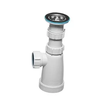 Сифон для мойки, трубный, 1 1/2", полипропилен, с выпуском, 40 мм, ИНКОПЛАСТ, BS1000