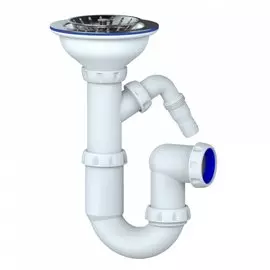 Сифон для мойки, трубный, 3" 1/2, 40, пластик, с выпуском, Unicorn, Y432V