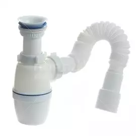 Сифон для мойки, 1" 1/2, 40х40/50, полипропилен, с выпуском, с гофрой, Orio, А-72059